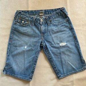 True Religion Medium Wash Joey Denim Shorts
